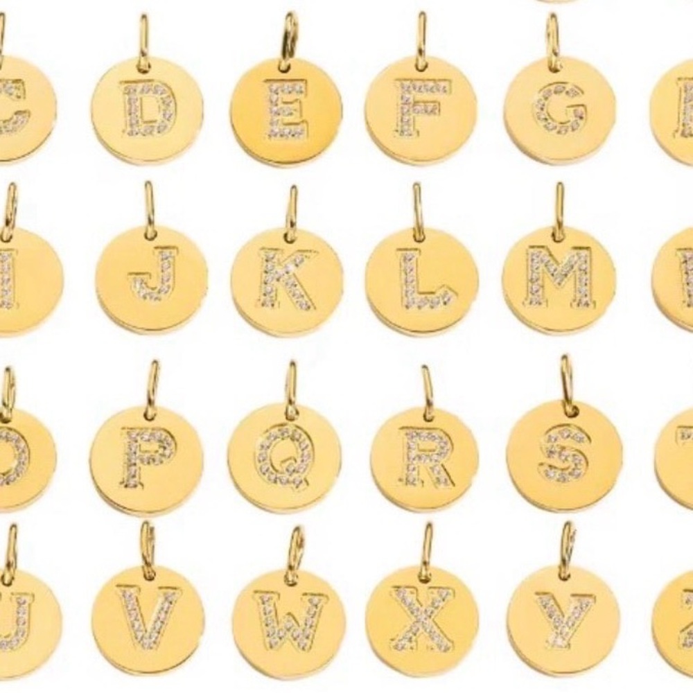 Alphabet initial letter necklace with Rhinestone chain - Picture 5 of 5